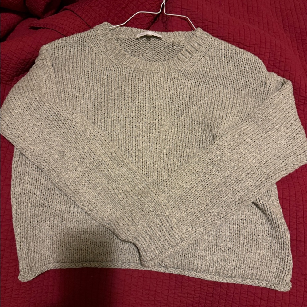 White + Warren Gray Crew Neck Sweater